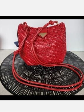 Red Woven Crossbody Bag Zara Braided Store Bag Boho